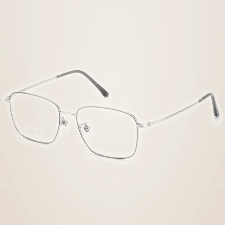 Chashma Unisex Full Rim Square Titanium Eyeglasses 38382 - Black Silver