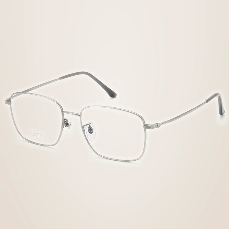 Chashma Unisex Full Rim Square Titanium Eyeglasses 38382 - Gray
