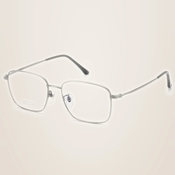 Chashma Unisex Full Rim Square Titanium Eyeglasses 38382 - Gray