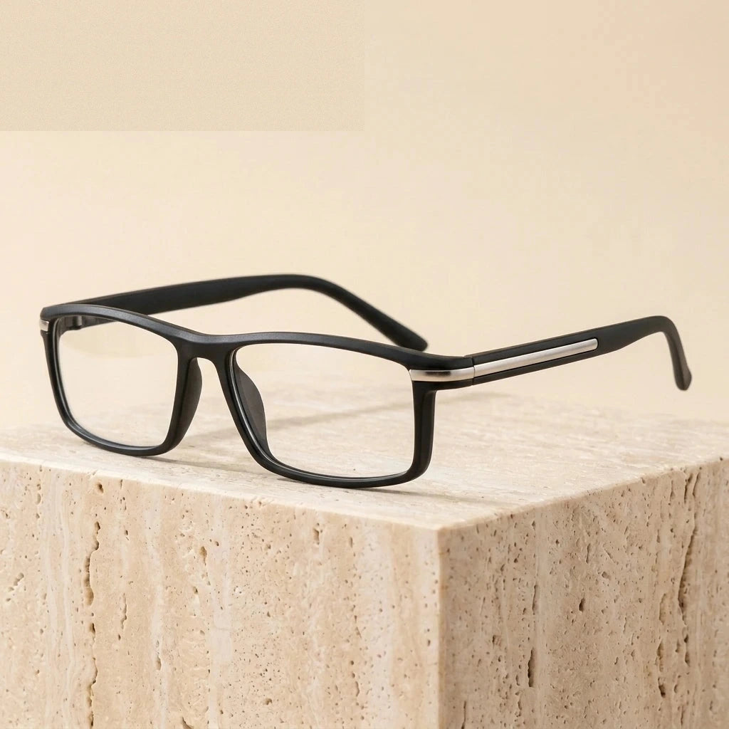 Chashma Unisex Full Rim Square Titanium TR90 Reading Glasses 1356 - +100 / Red