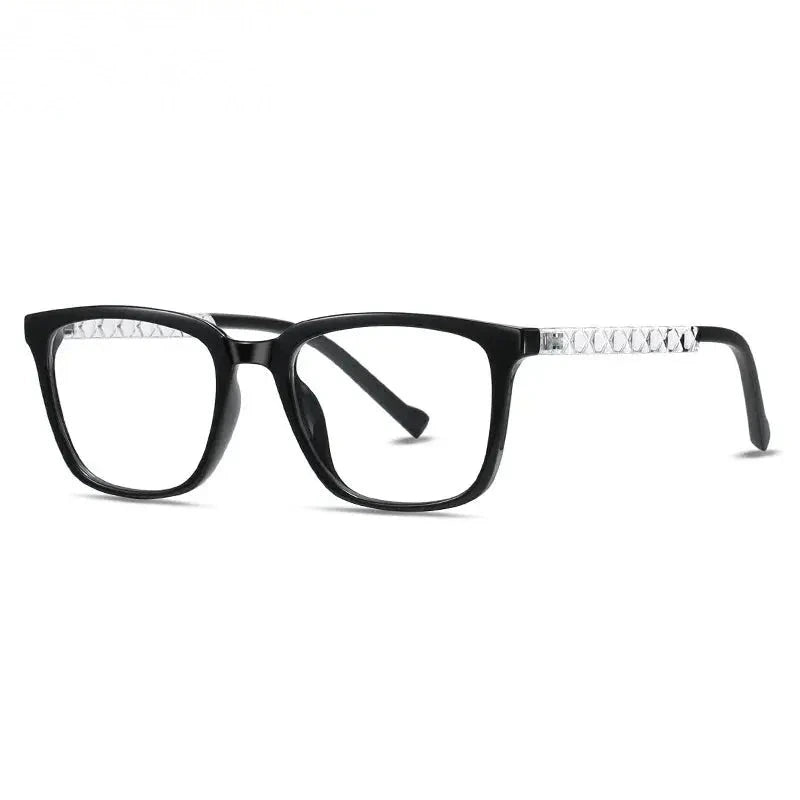 Chashma Unisex Full Rim Square Tr 90 Titanium Eyeglasses 52017 - Black