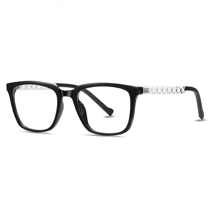 Chashma Unisex Full Rim Square Tr 90 Titanium Eyeglasses 52017 - Black