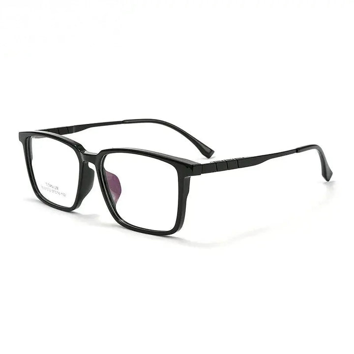 Chashma Unisex Full Rim Square Tr 90 Titanium Eyeglasses 61012 - Bright Black