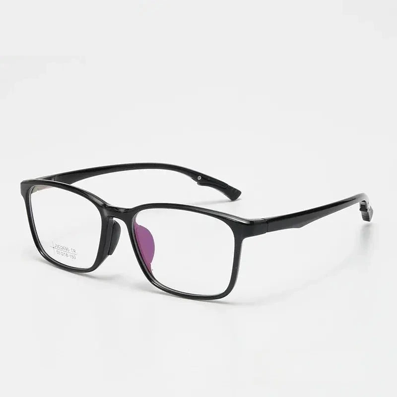 Chashma Unisex Full Rim Square Tr 90 Titanium Eyeglasses 722696 - Bright Black