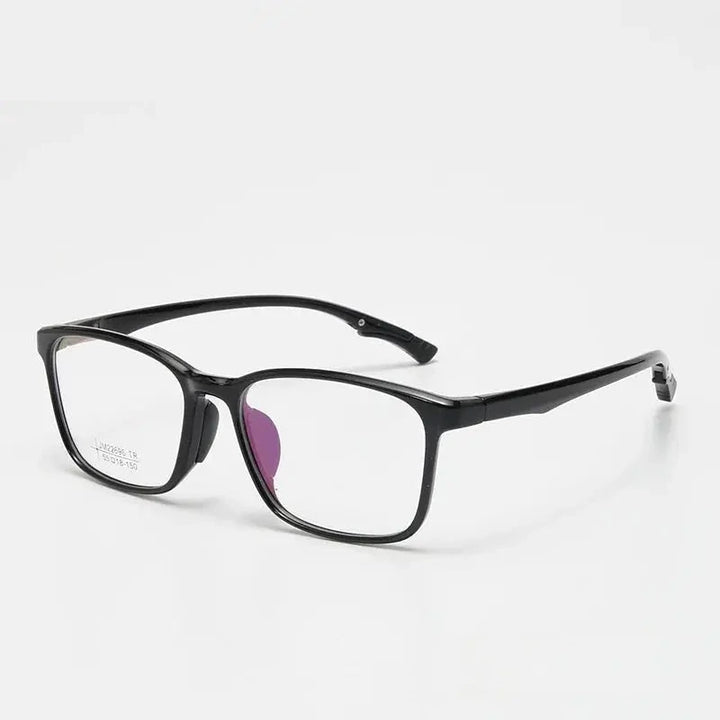 Chashma Unisex Full Rim Square Tr 90 Titanium Eyeglasses 722696 - Bright Black