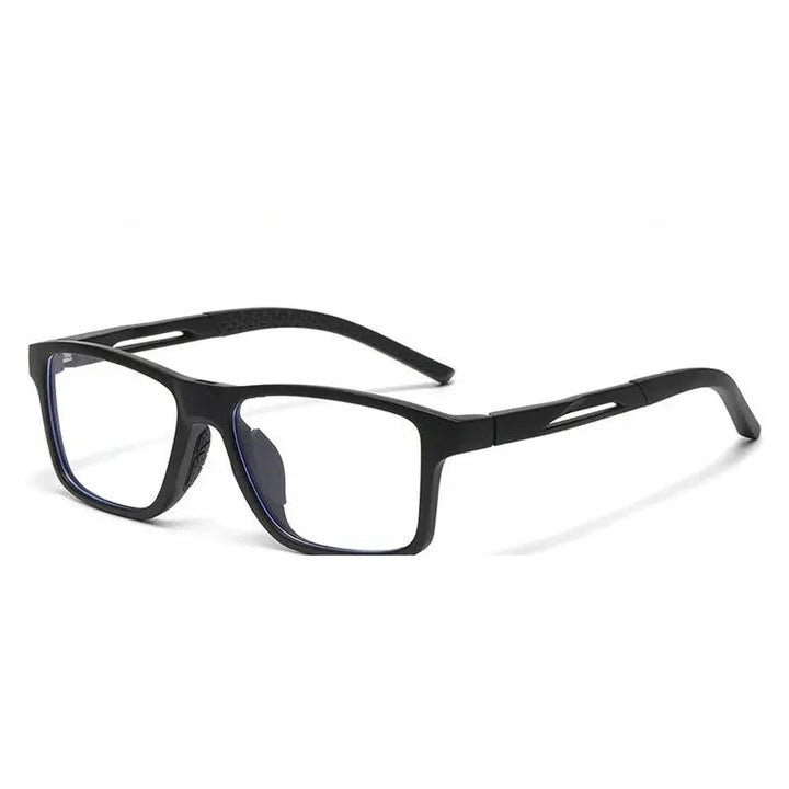 Chashma Unisex Full Rim Square Tr 90 Titanium Eyeglasses Clip On Sunglasses 888565 - C2-Black