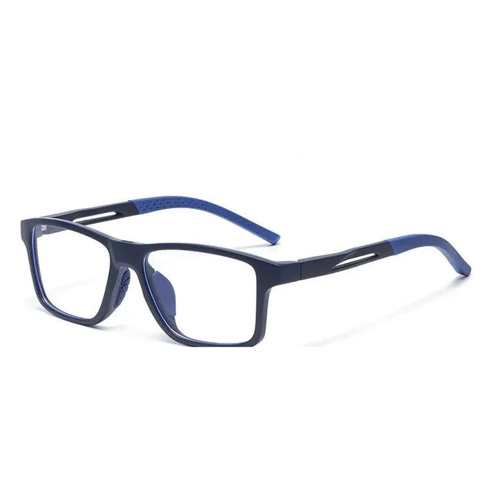 Chashma Unisex Full Rim Square Tr 90 Titanium Eyeglasses Clip On Sunglasses 888565 - C3-Blue