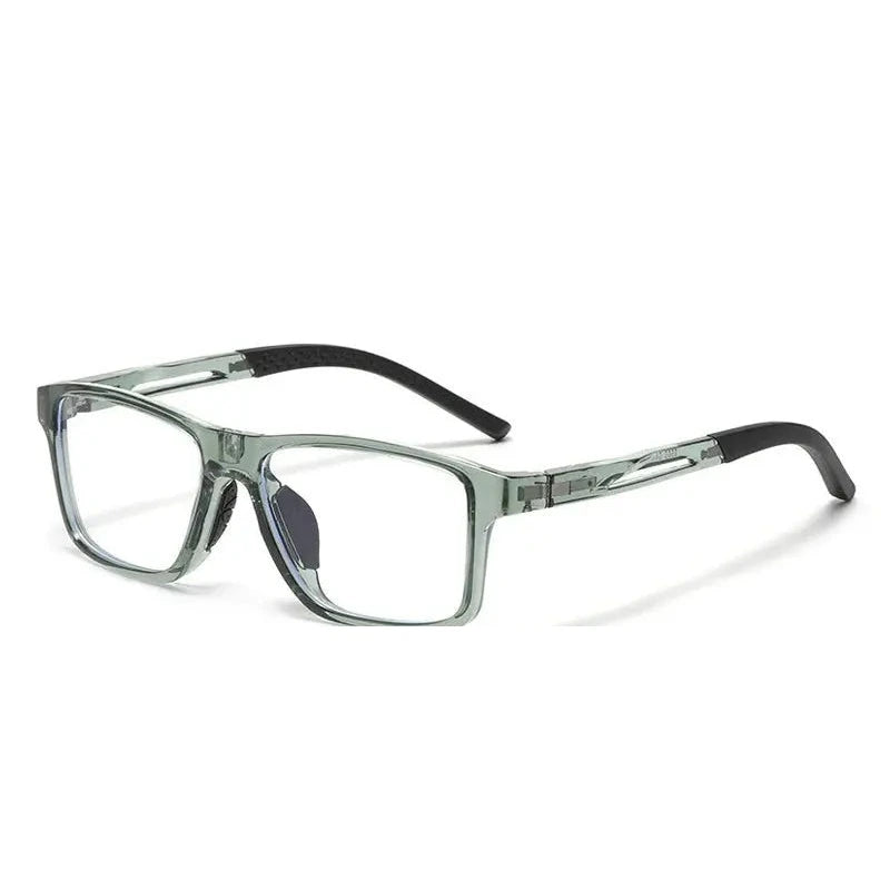 Chashma Unisex Full Rim Square Tr 90 Titanium Eyeglasses Clip On Sunglasses 888565 - C4-Transp Green