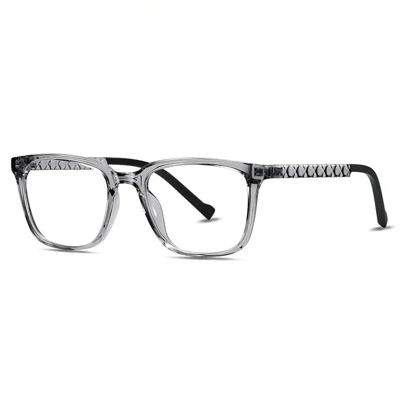 Chashma Unisex Full Rim Square Tr 90 Titanium Eyeglasses 52017 - Gray