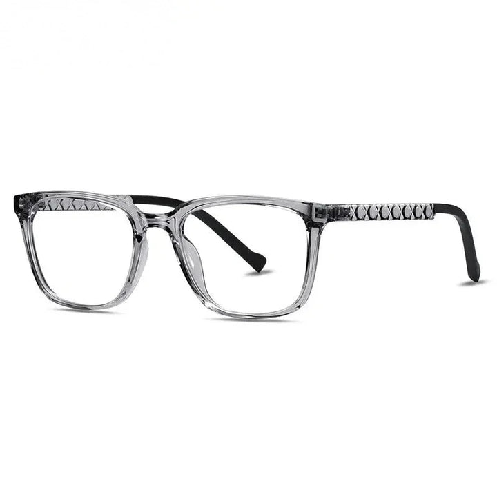 Chashma Unisex Full Rim Square Tr 90 Titanium Eyeglasses 52017 - Gray