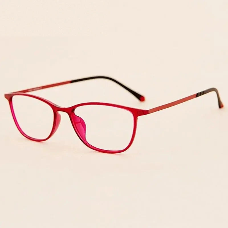Chashma Unisex Full Rim Titanium Frame Eyeglasses 11144 - Red