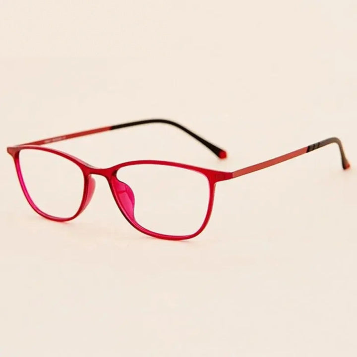 Chashma Unisex Full Rim Titanium Frame Eyeglasses 11144 - Red