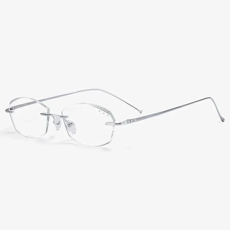 Chashma Unisex Rimless Diamond Cut Titanium Frame Custom Lens Eyeglasses 3306 - Shape C
