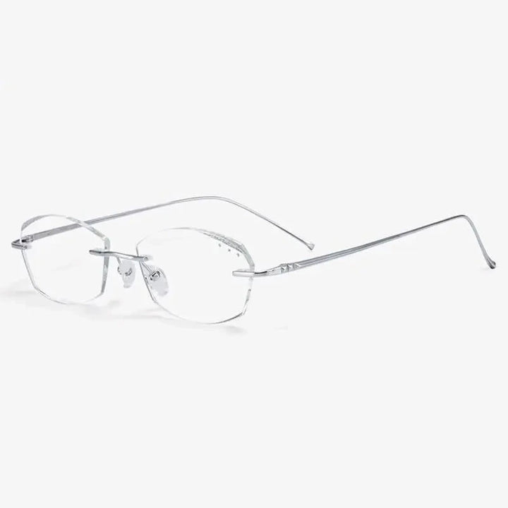 Chashma Unisex Rimless Diamond Cut Titanium Frame Custom Lens Eyeglasses 3306 - Shape C