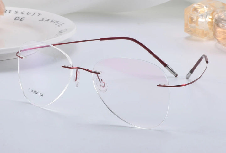 Chashma Unisex Rimless Oval Round Titanium Eyeglasses 200024 - Size Chart