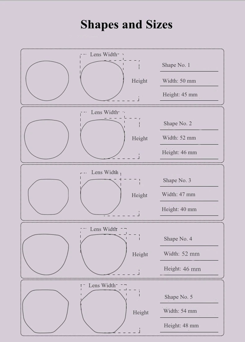 Chashma Unisex Rimless Oval Titanium Custom Lens Shape Eyeglasses 16016 - Size Chart