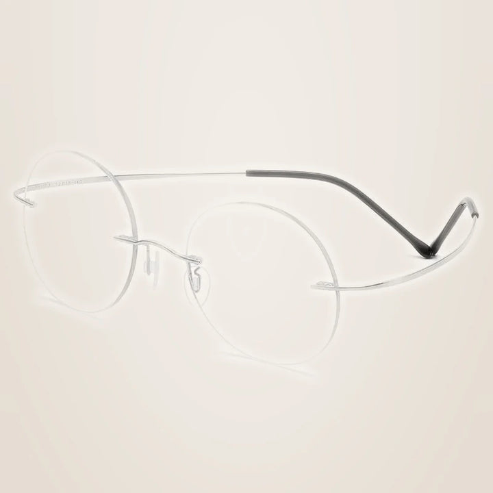 Chashma Unisex Rimless Round 2g Titanium Eyeglasses 6074 Customizable Lens Shape - Default Title