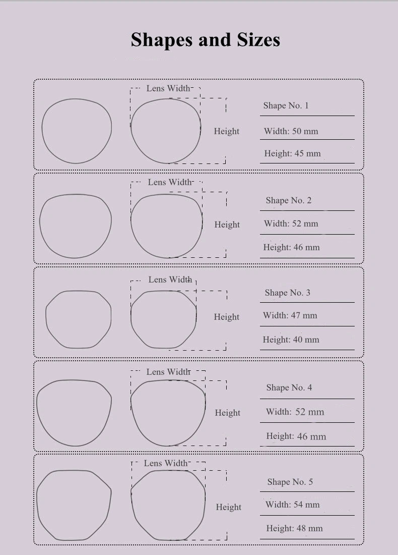 Chashma Unisex Rimless Small Oval Polygon Titanium Eyeglasses 716016 - Size Chart