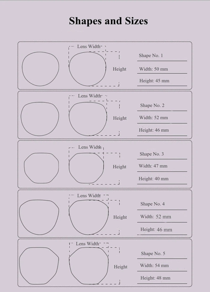 Chashma Unisex Rimless Small Oval Polygon Titanium Eyeglasses 716016 - Size Chart