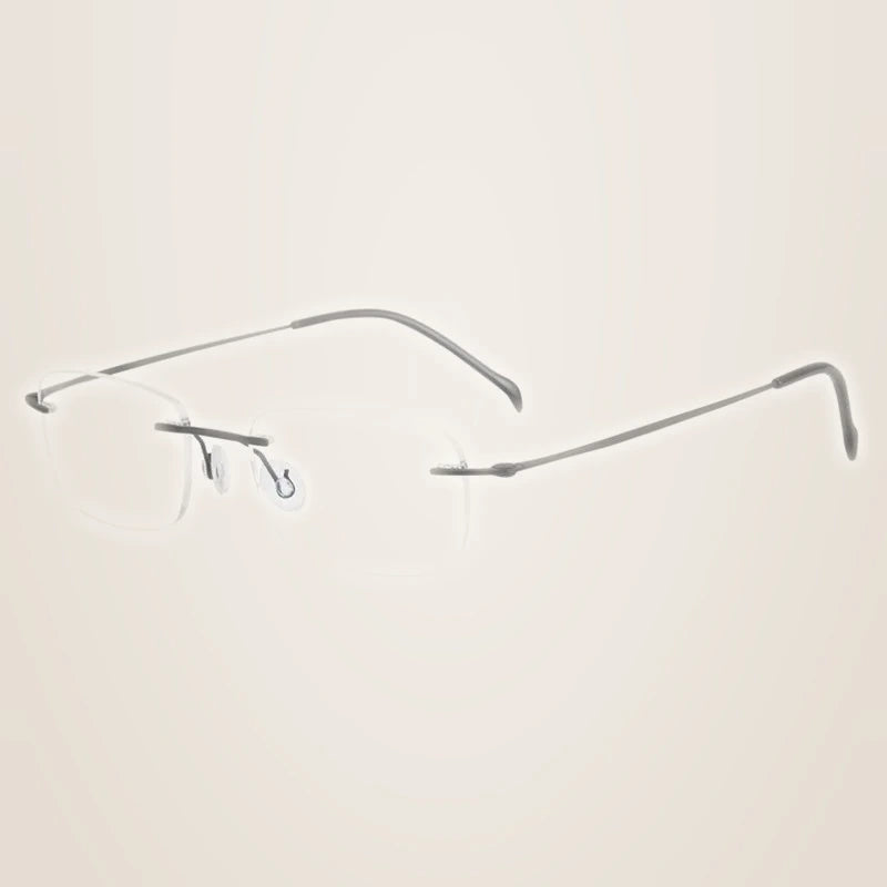 Chashma Unisex Rimless Square Screwless Titanium Eyeglasses 16006 - Black