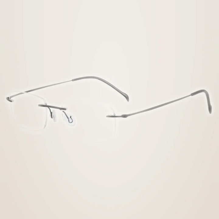 Chashma Unisex Rimless Square Screwless Titanium Eyeglasses 16006 - Black