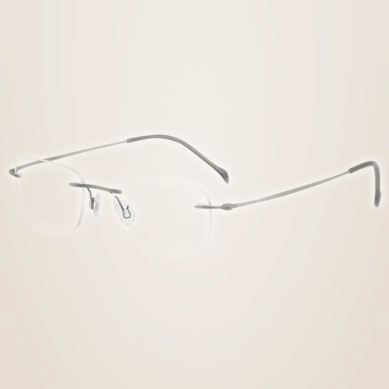 Chashma Unisex Rimless Square Screwless Titanium Eyeglasses 16006 - Gray