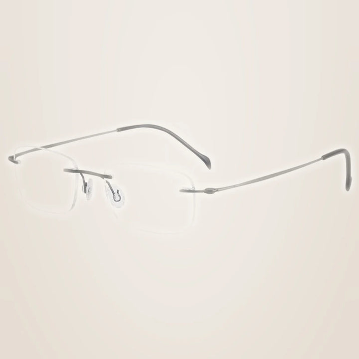 Chashma Unisex Rimless Square Screwless Titanium Eyeglasses 16006 - Gray
