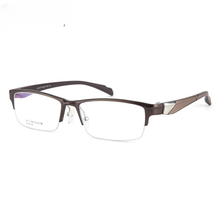 Chashma Unisex Semi Rim Square Aluminum Reading Glasses 946177 - Black