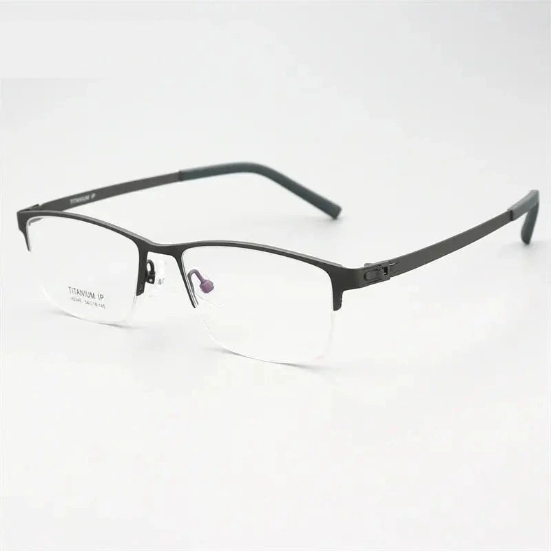 Chashma Unisex Semi Rim Square Screwless Titanium Eyeglasses 23459 - Gray