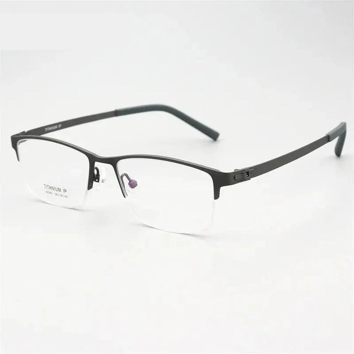 Chashma Unisex Semi Rim Square Screwless Titanium Eyeglasses 23459 - Gray