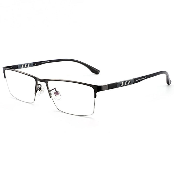 Chashma Unisex Semi Rim Stainless Steel Frame Eyeglasses - Gray