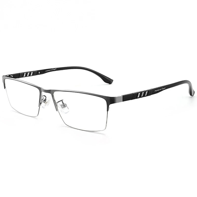 Chashma Unisex Semi Rim Stainless Steel Frame Eyeglasses - Silver