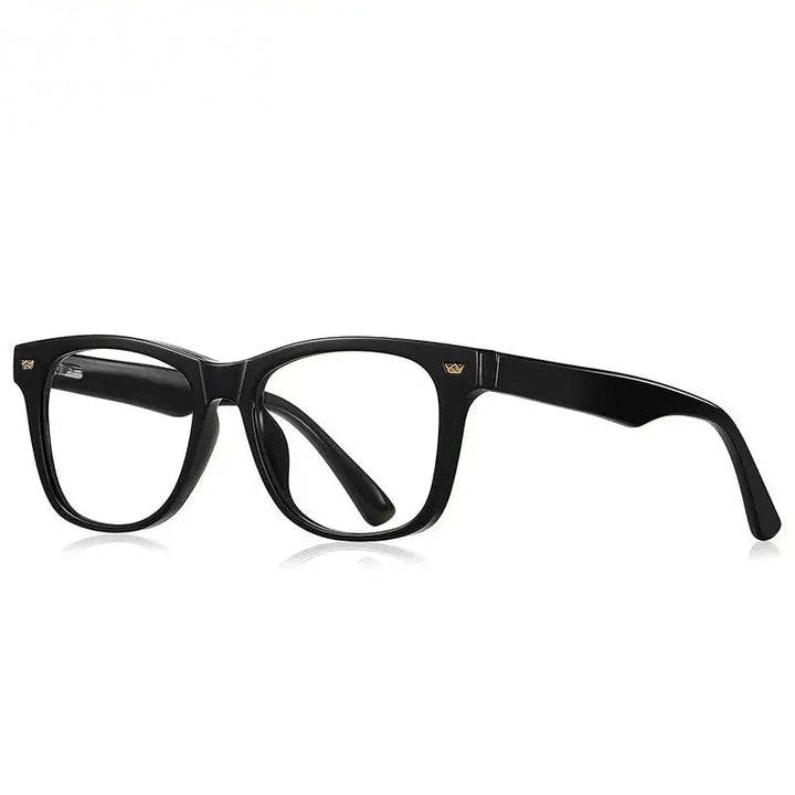 Chashma Unisex Youth Full Rim Square Tr 90 Titanium Eyeglasses 820215 - C1-Black