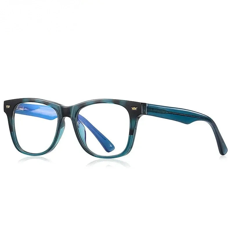 Chashma Unisex Youth Full Rim Square Tr 90 Titanium Eyeglasses 820215 - C6-Blue-Leopard