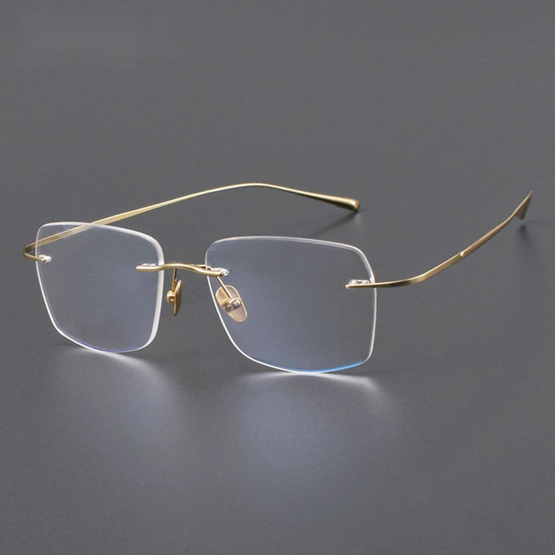Chashma Women' Rimless Polygon Square Titanium Eyeglasses 881819 - Gold