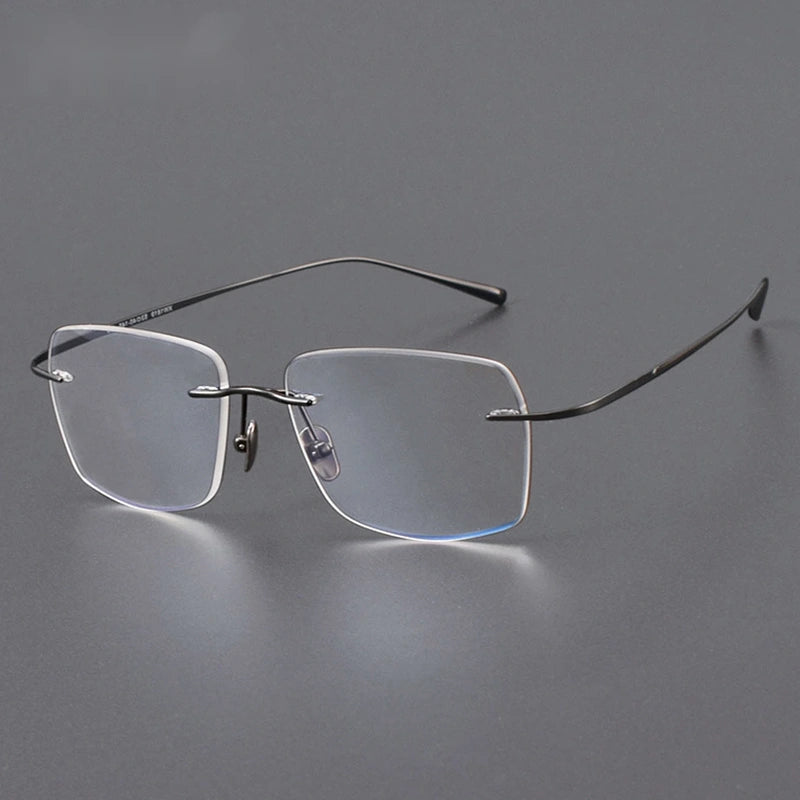 Chashma Women' Rimless Polygon Square Titanium Eyeglasses 881819 - Gun Gray
