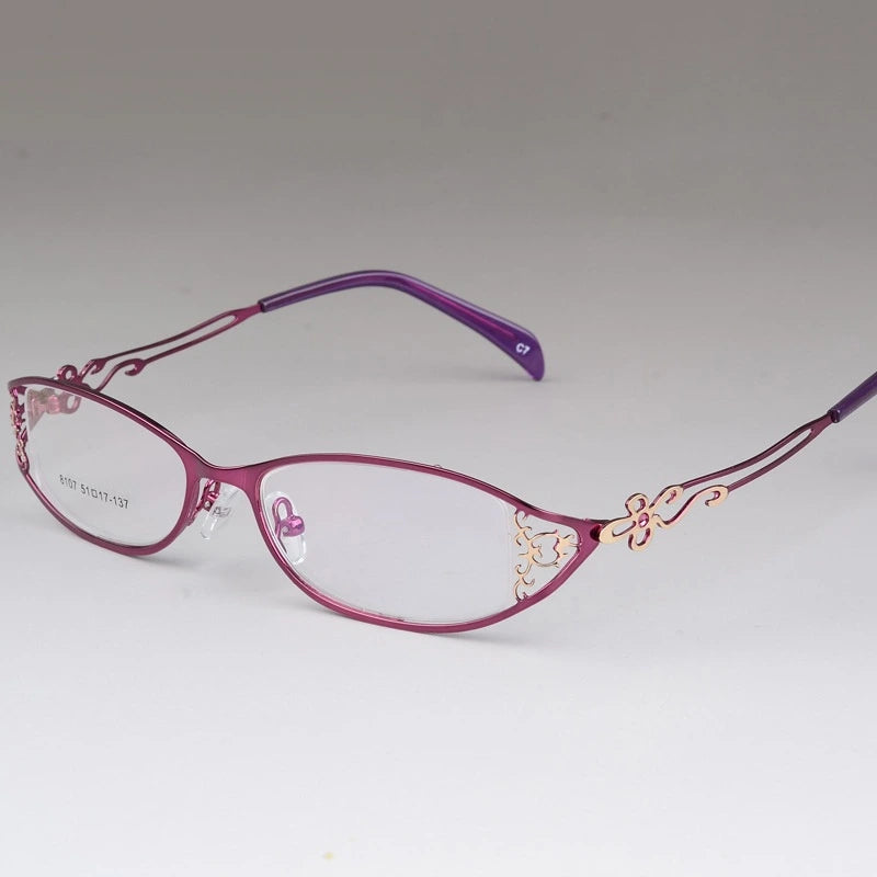 Chashma Women's Full Rim Cat Eye Stainless Steel Frame Eyeglasses 8107 - Purple