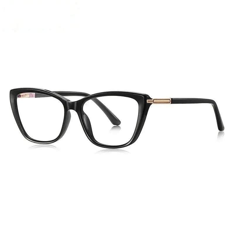 Chashma Women's Full Rim Cat Eye Tr 90 Titanium Eyeglasses 882233 - C1-Bright Black