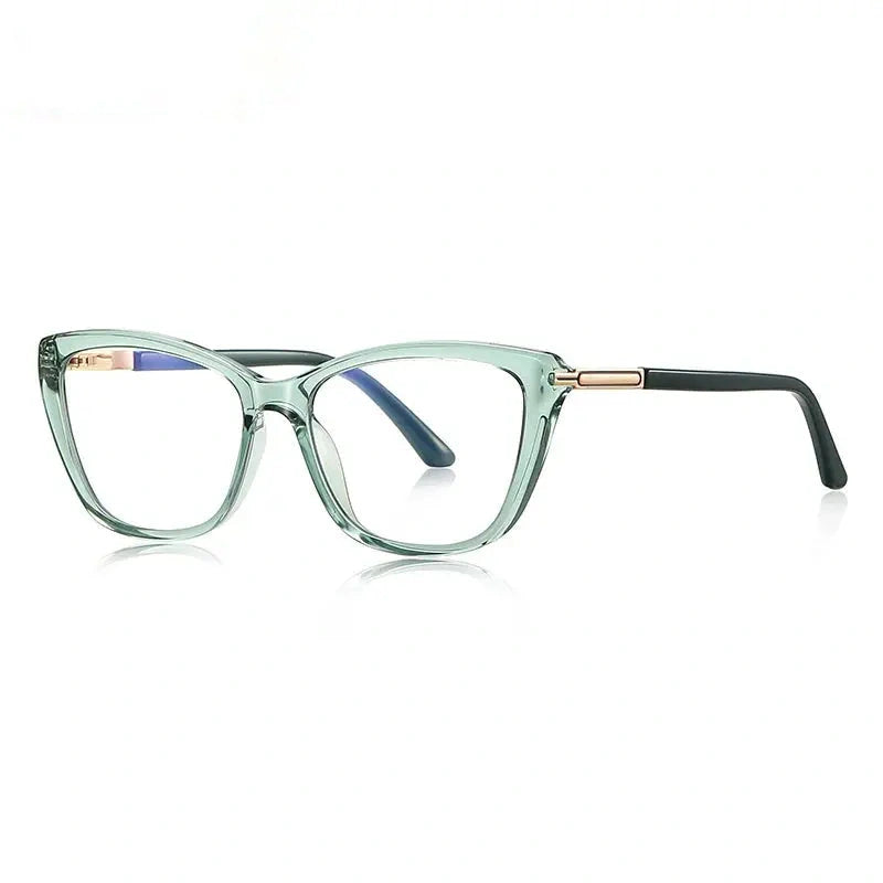 Chashma Women's Full Rim Cat Eye Tr 90 Titanium Eyeglasses 882233 - C5-Transp Green