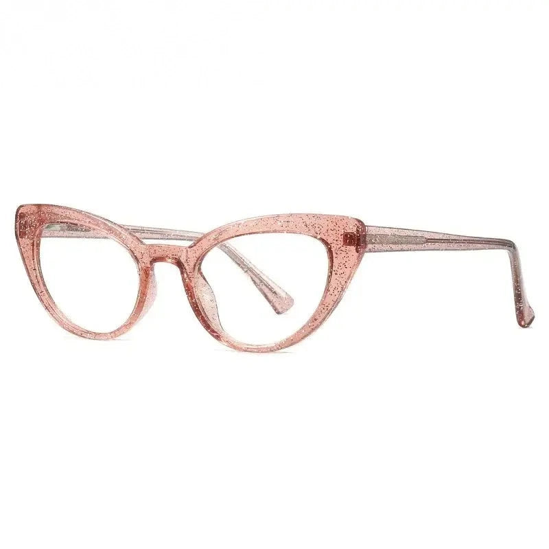 Chashma Women's Full Rim Oval Cat Eye Acetate Eyeglasses 882012 - Transparent Pink