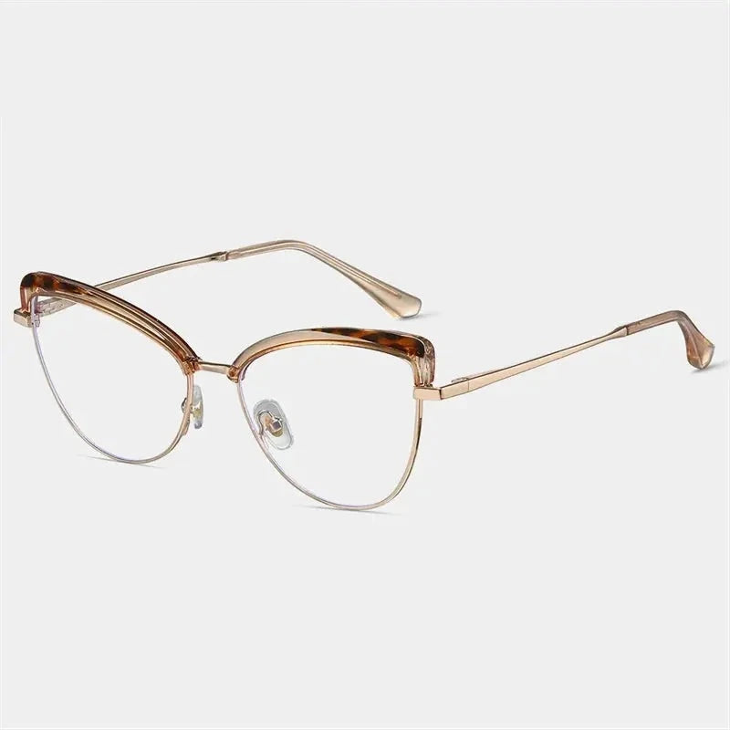 Chashma Women's Full Rim Oval Cat Eye Tr 90 Steel Eyeglasses 687274 - Champagne