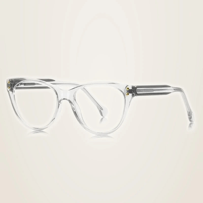 Chashma Women's Full Rim Oval Cat Eye Tr 90 Titanium Eyeglasses 52102 - Transparent