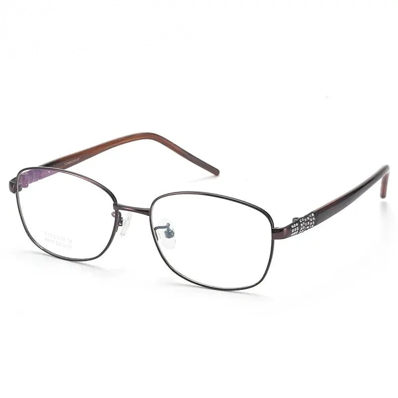 Chashma  Women's Full Rim Polygon Square Titanium Eyeglasses 779111 - Brown