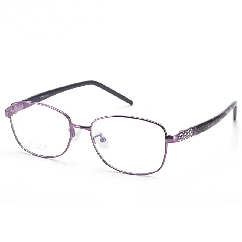 Chashma Women's Full Rim Polygon Square Titanium Eyeglasses 589111 - Purple