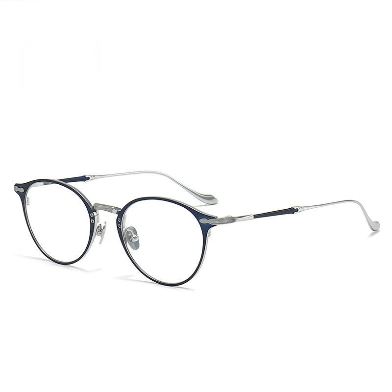 Chashma Women's Full Rim Round Titanium Acetate Eyeglasses 883112 - Blue-Silver