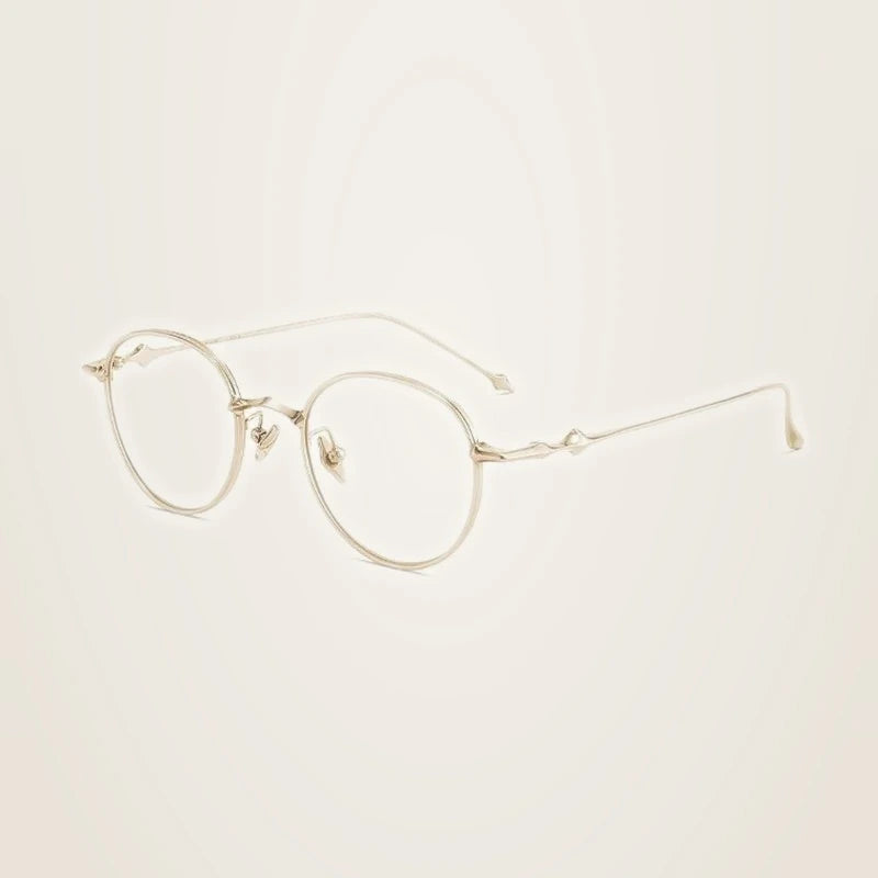 Chashma Women's Full Rim Small Oval Titanium Eyeglasses 72031 - Gold