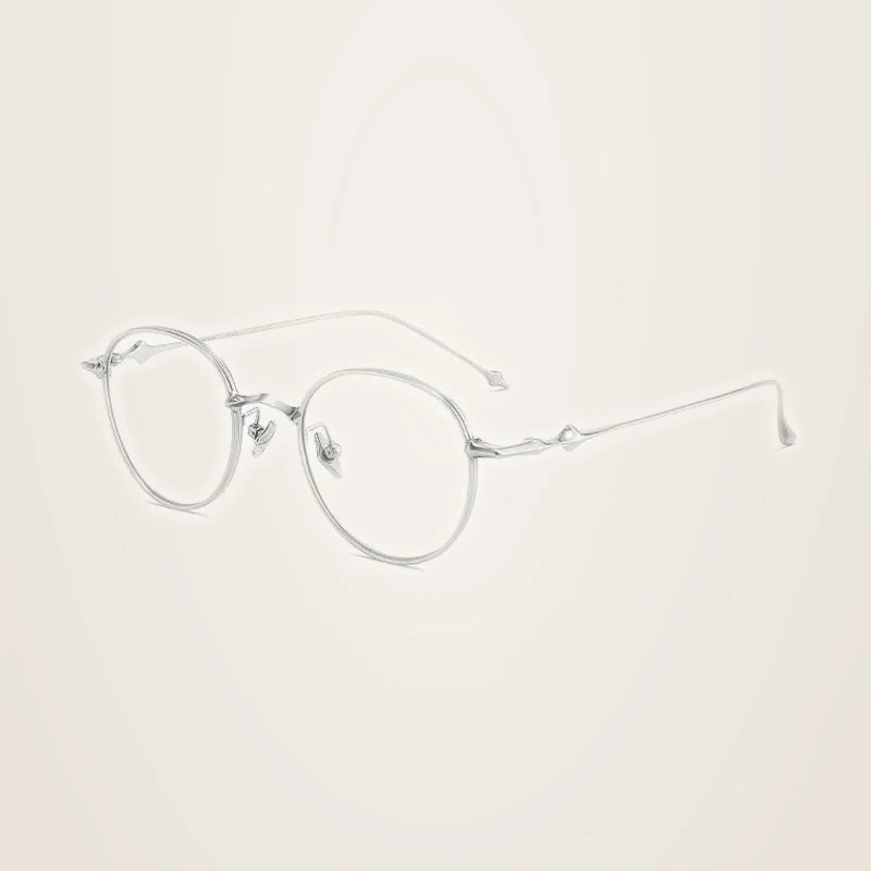 Chashma Women's Full Rim Small Oval Titanium Eyeglasses 72031 - Silver