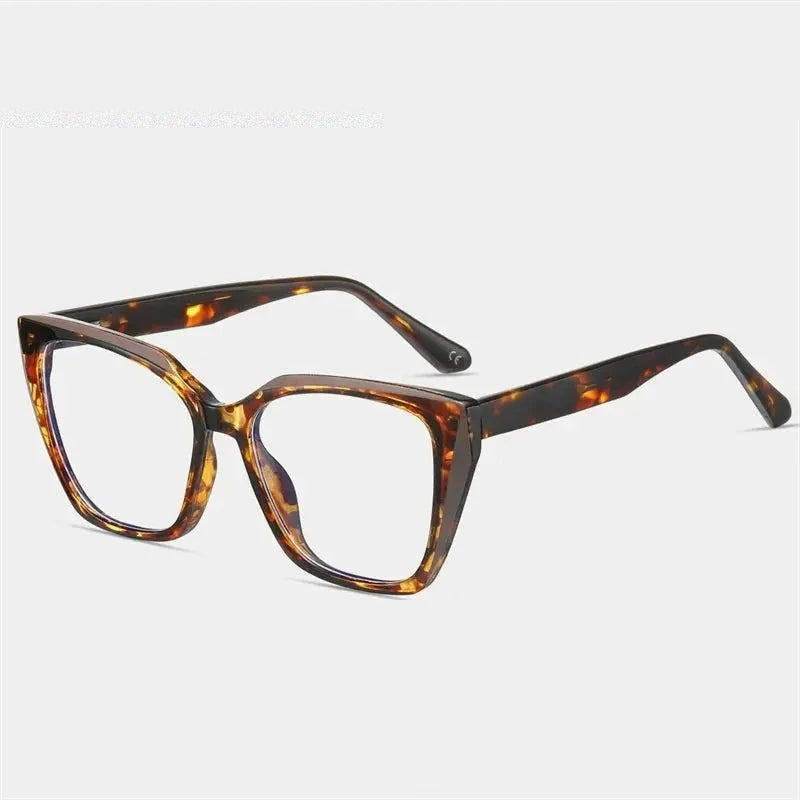 Chashma Women's Full Rim Square Cat Eye Tr 90 Titanium Eyeglasses 87216 - Leopard
