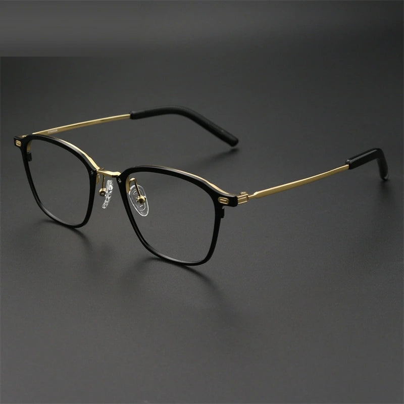 Chashma Women's Full Rim Square Titanium Eyeglasses 97214 - Black Gold