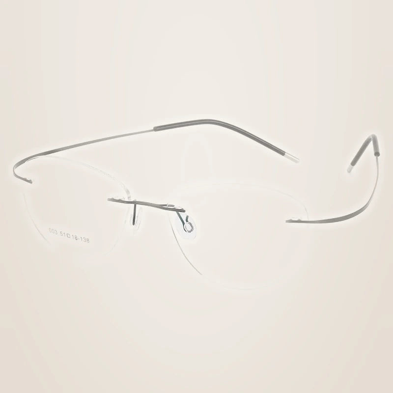 Chashma Women's Rimless Oval Cat Eye Titanium Eyeglasses 871003 - Black